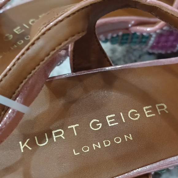 Kurt Geiger London Kensington Glitz Rainbow Rhinestone Platform Sandals NEW EU39 - Picture 9 of 10